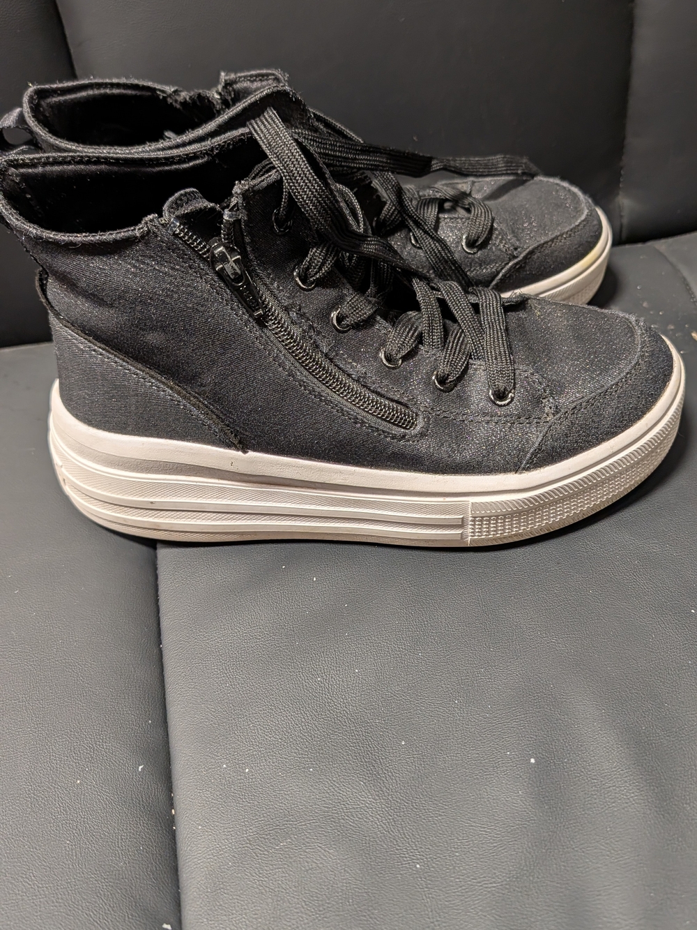 Skechers Black High-Top Platform Lace-Up Sneakers
